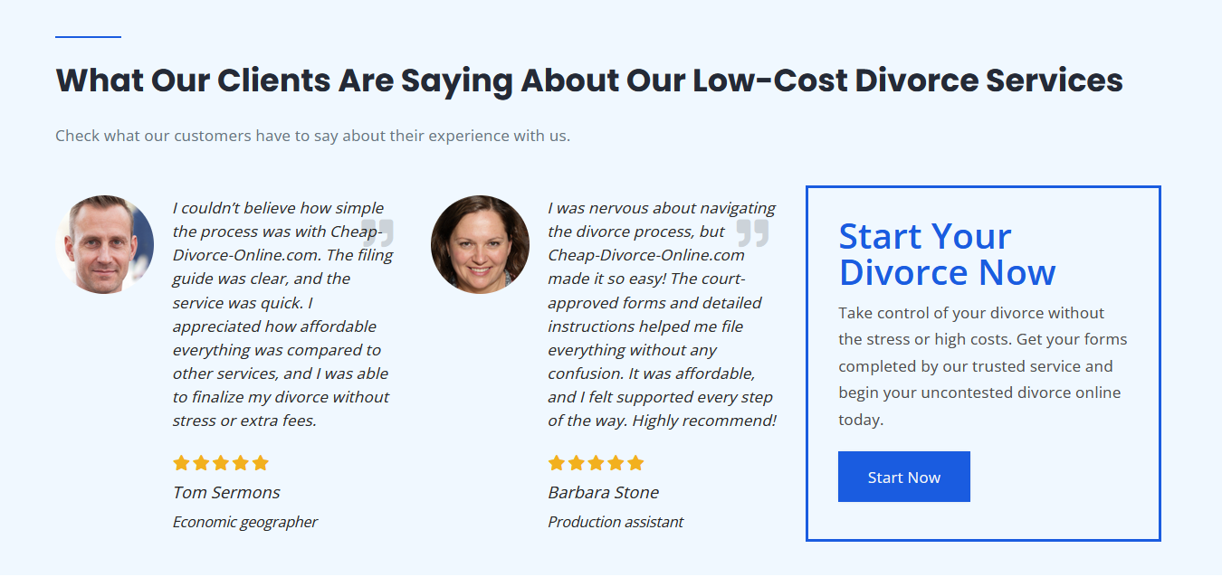 Cheap Divorce Online reviews