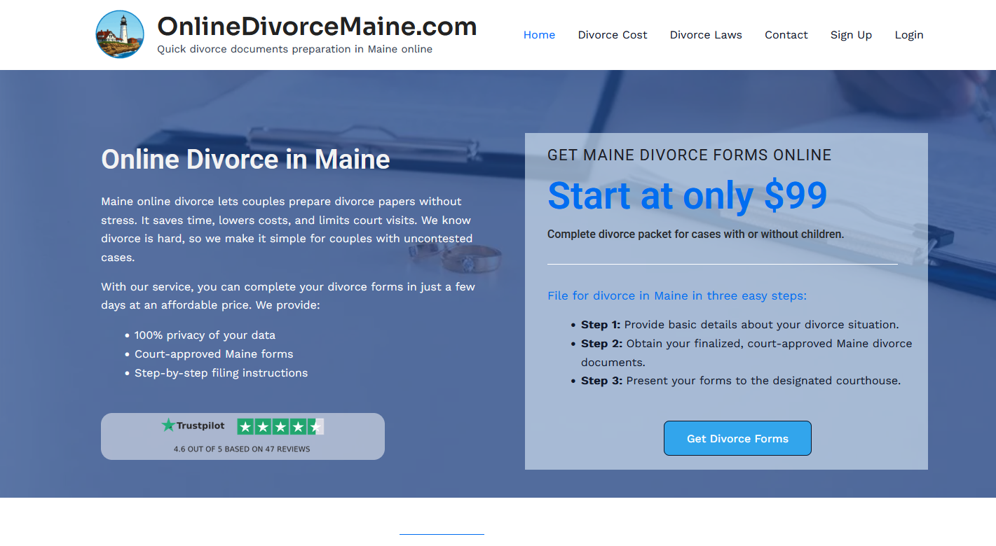 onlinedivorcemaine.com