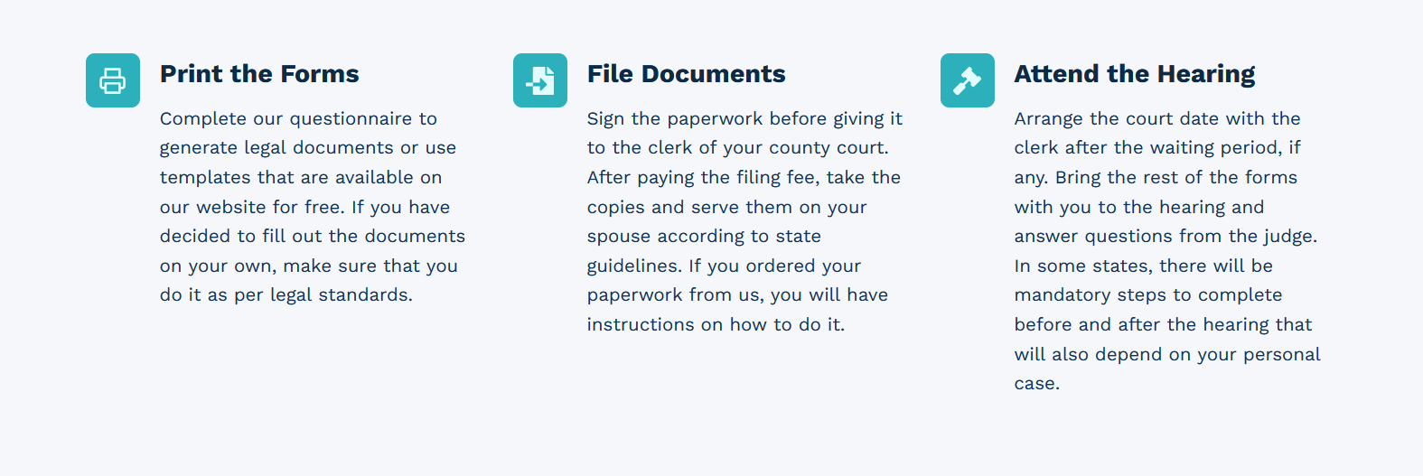 Printable Divorce process