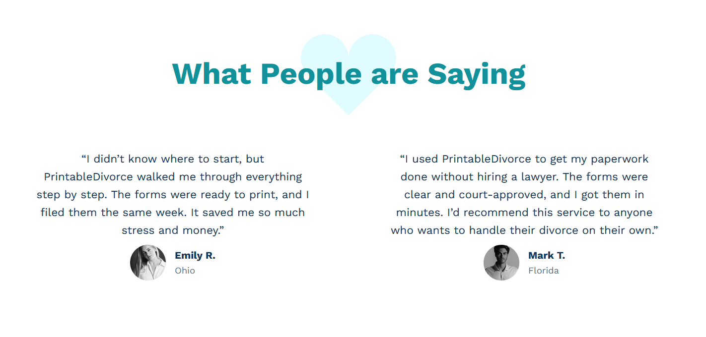 Printable Divorce reviews