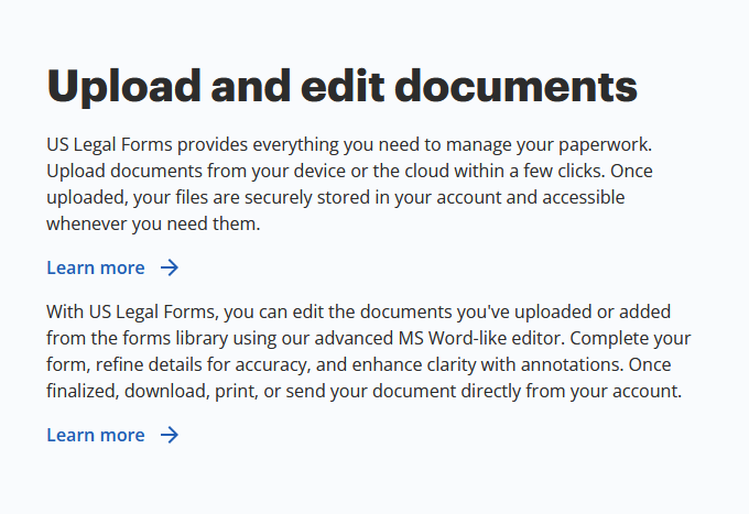 US Legal Forms use cases